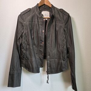 EUC Anthropologie Vegan Leather Bomber XS